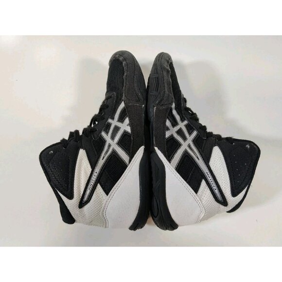 Asics Matflex 6 Wrestling Shoes Kids Youth 4 Boxing Black White Silver 1084A007 - Picture 6 of 12